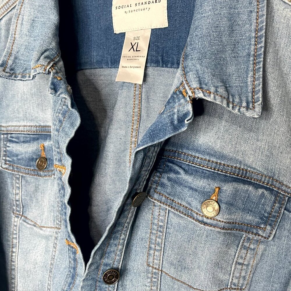 Social Standards by Sanctuary Classic Denim Jean Jacket Size XL - Picture 6 of 9